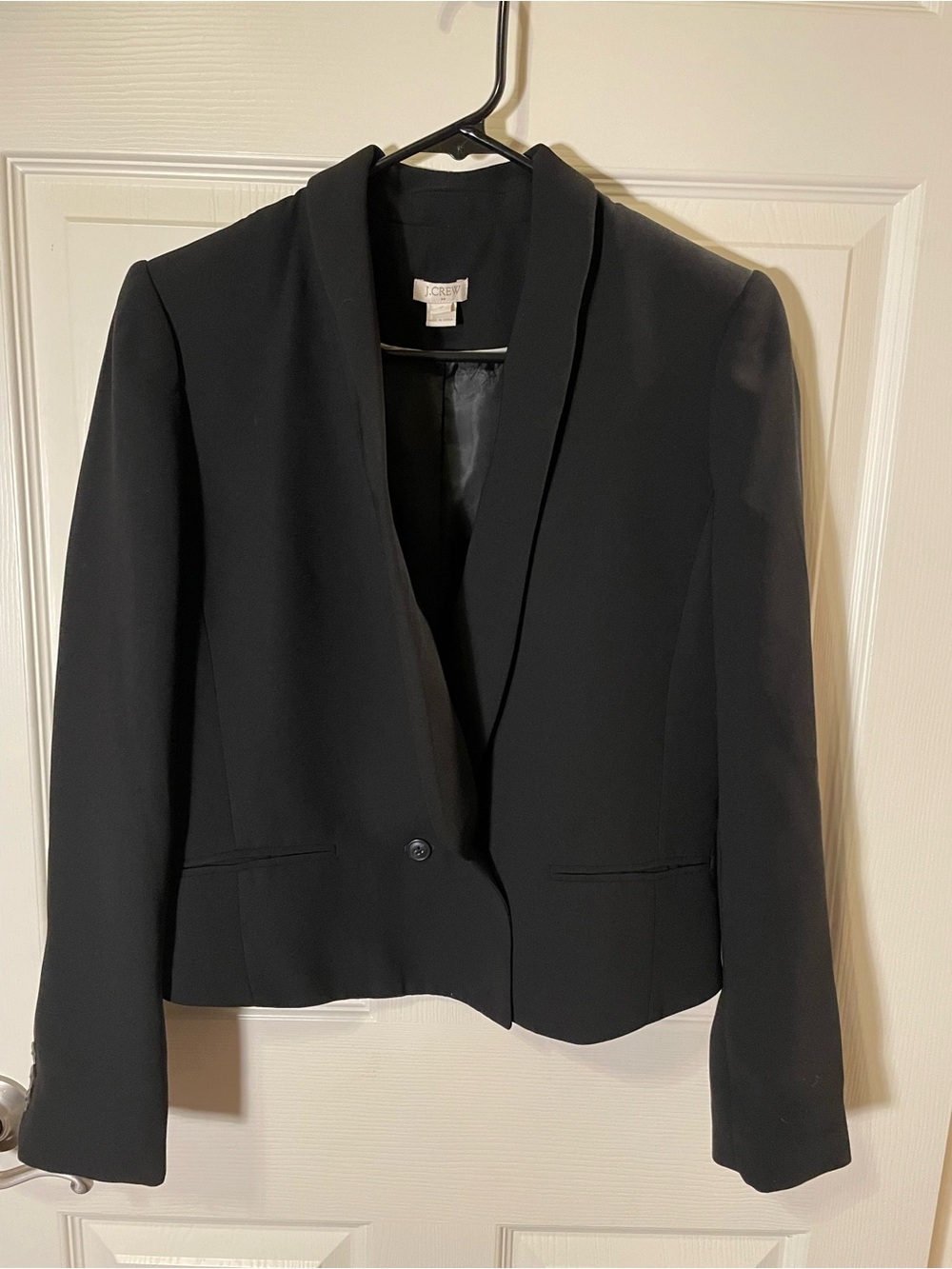 J.Crew Black Women's Tailored Cropped Blazer Jacket Size 2